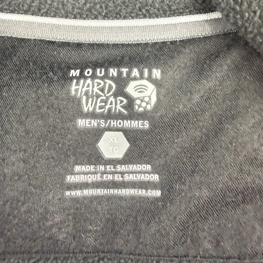 Mountain Hardwear Mens XL Black Full Zip Fleece Hoodie Textured Knit Jacket
